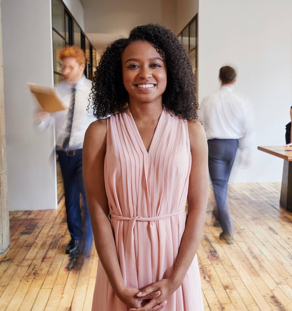 A woman giving snap and smiling