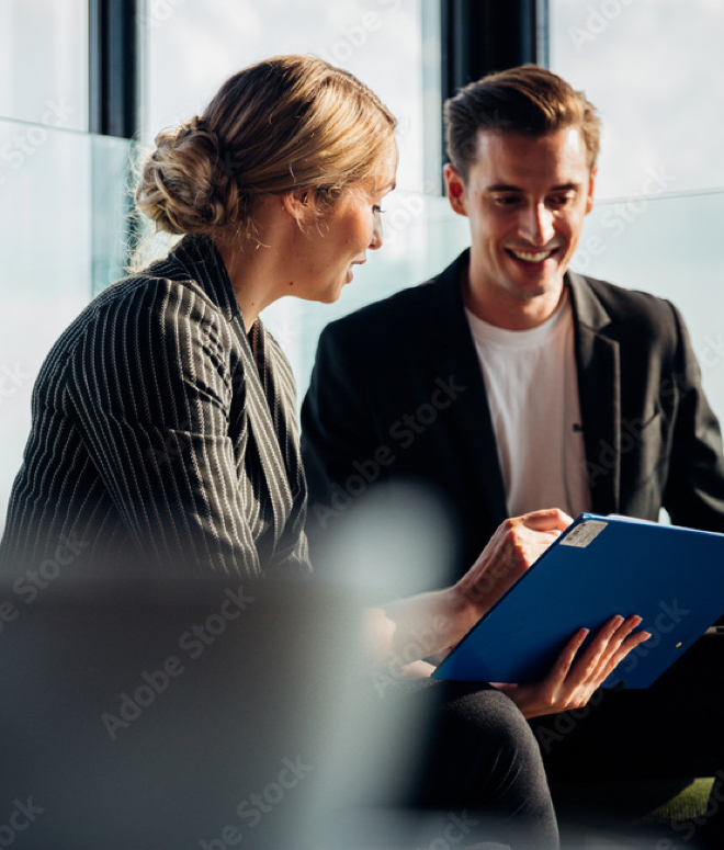 A young couple is discussing about admission