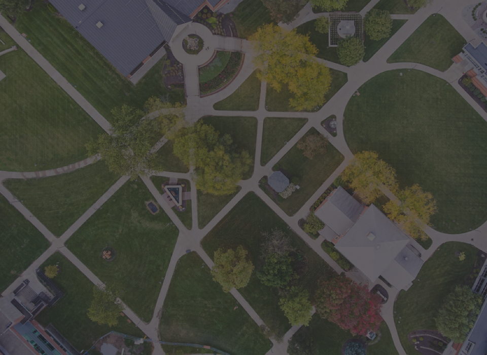 A view of college via drone camera