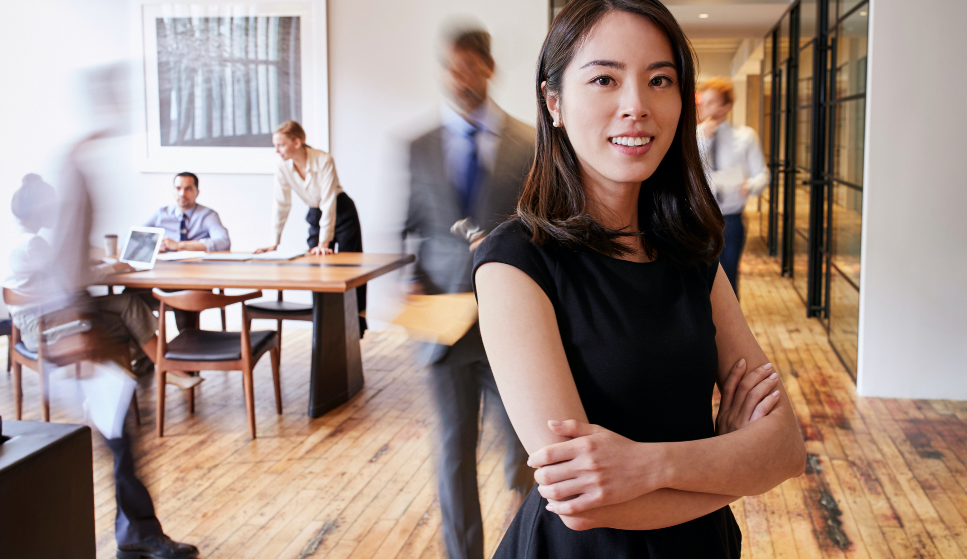 A woman standing in office