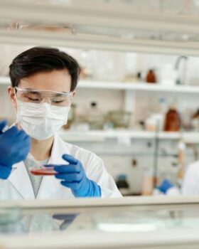 Man Doing A Sample Test In The Laboratory