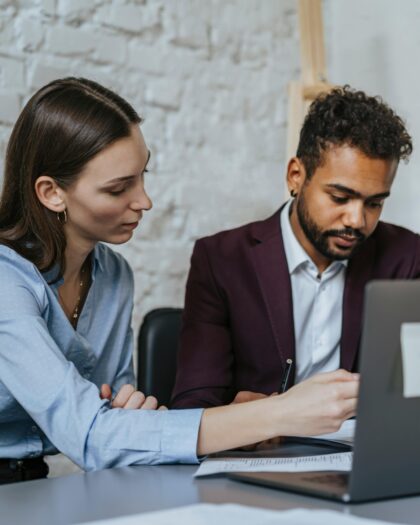 A Man and a Woman Working Together