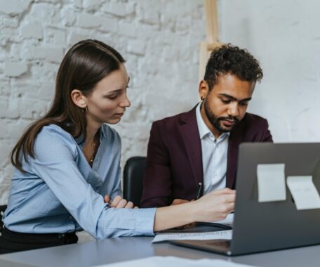 A Man and a Woman Working Together