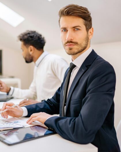 Man Wearing a Suit