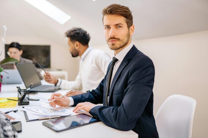Man Wearing a Suit