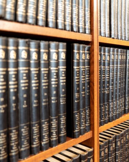 black book on shelf